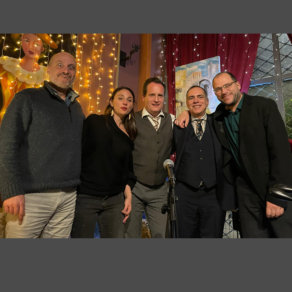 Georgios T. Anamateros, Katerina Adamopoulou, Panos E. Gerakakis, Stefanos Kozanis and Dimitris Moudopoulos at 'Concerto Café Artistic', Athens - Photo: Eirini Kriki